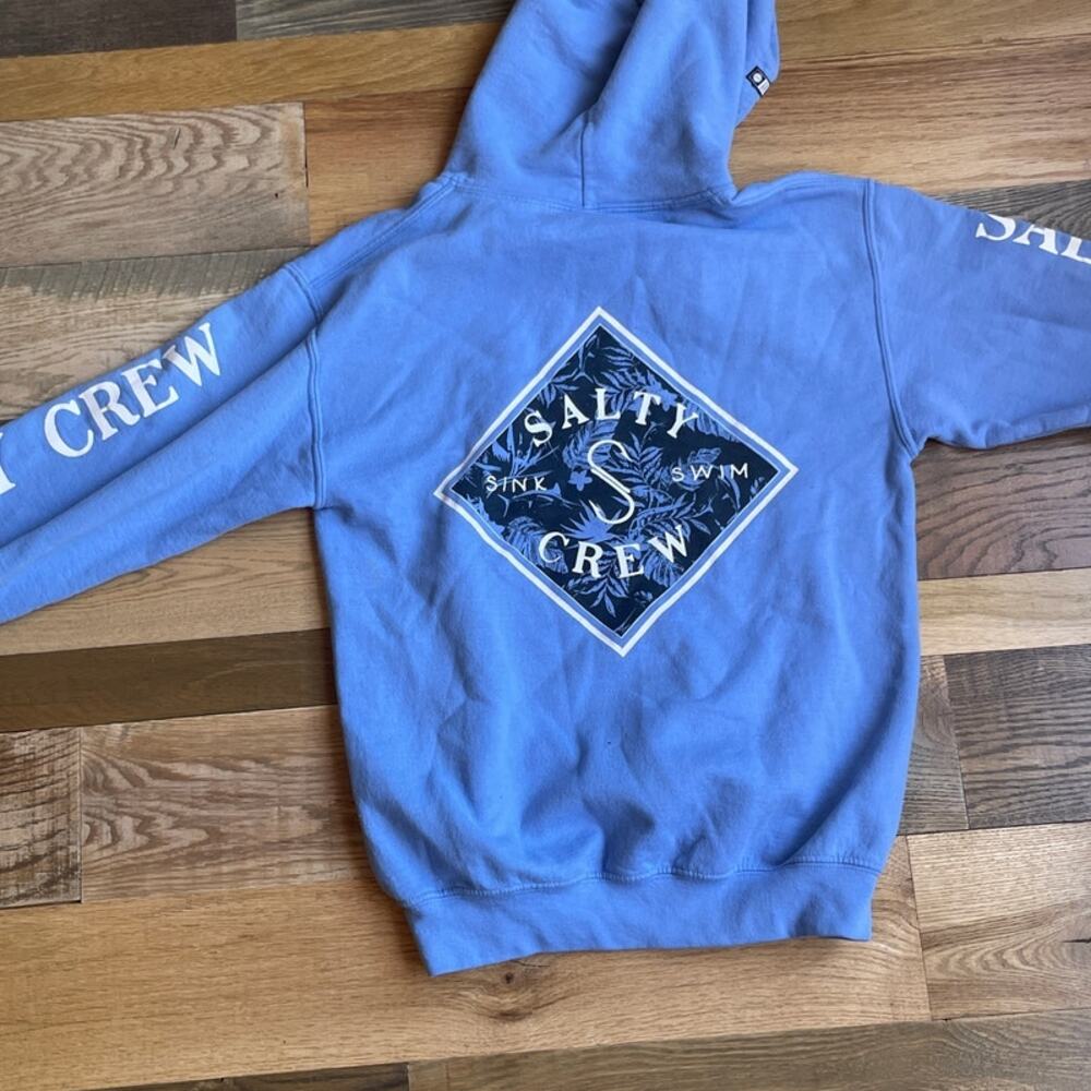 Salty Crew Blue Graphic Pullover Hoodie Sweatshirt Surf Skate Size Small - Picture 2 of 6